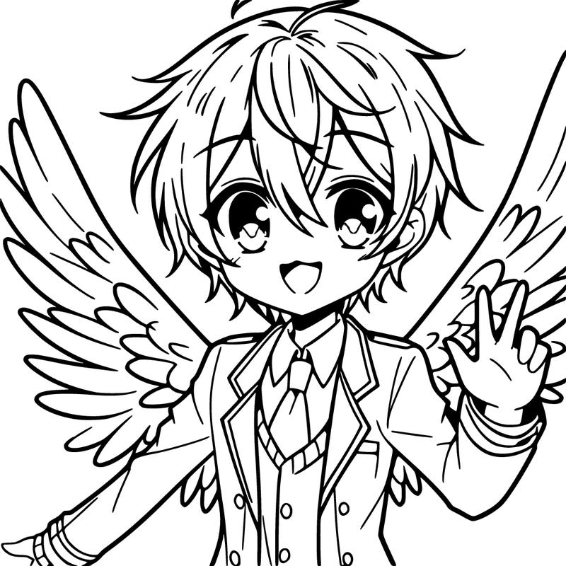 manga character with wings