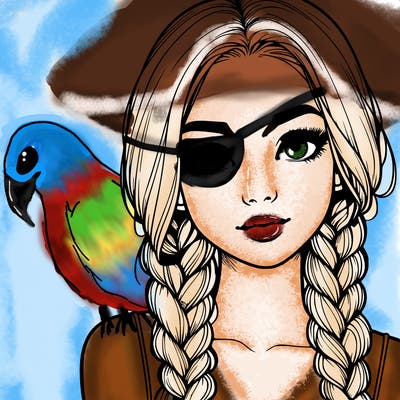 realistic girl with braids