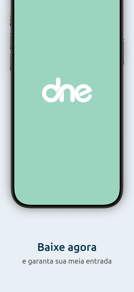 DNE Digital - 로고와 학생 할인 프로모션이 포함된 DNE 디지털 앱 화면