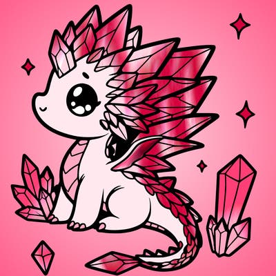 little cute crystal dragon