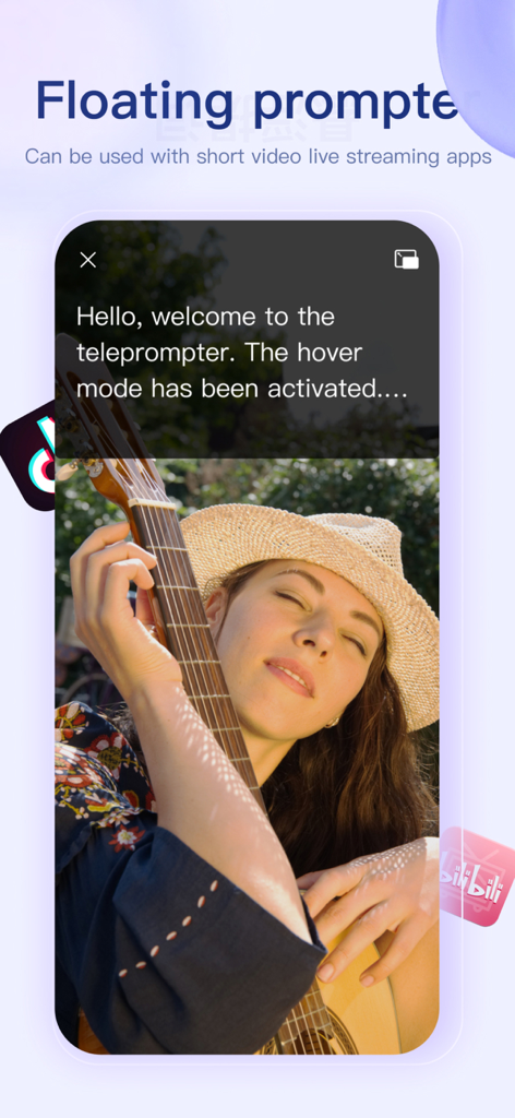 Teleprompter x - Teleprompter x floating script overlay for video creation
