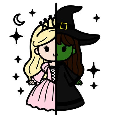 split princess and witch