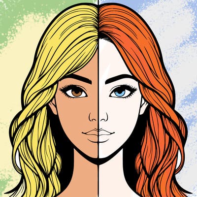 realistic girl, split