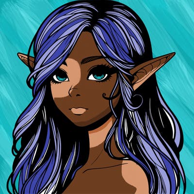 elf girl realistic dark fantasy