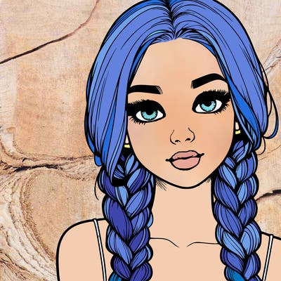 realistic girl with braids