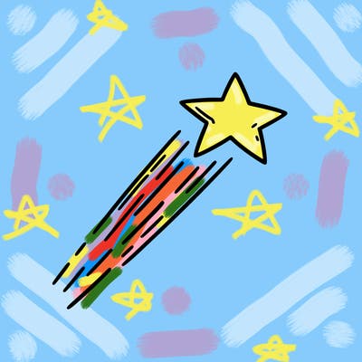 a shooting star in the sky