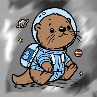 otter in a space suit