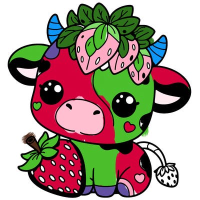 cute strawberry cow