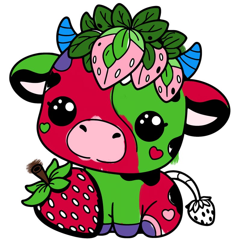 cute strawberry cow