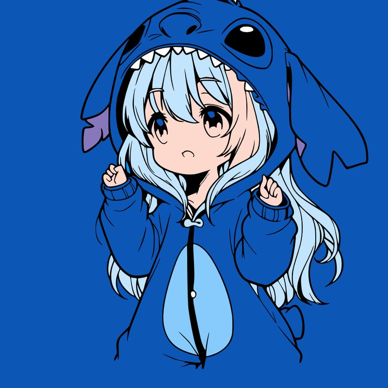 anime girl in a stitch onsie