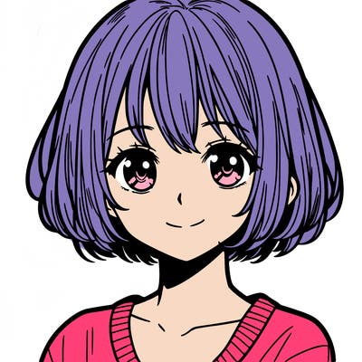 manga girl with short hair