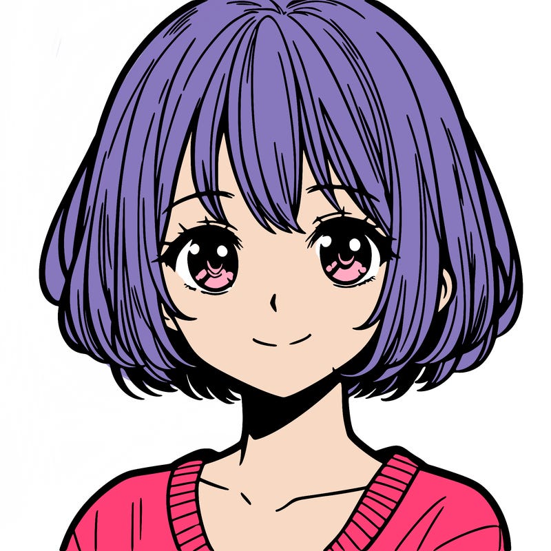 manga girl with short hair