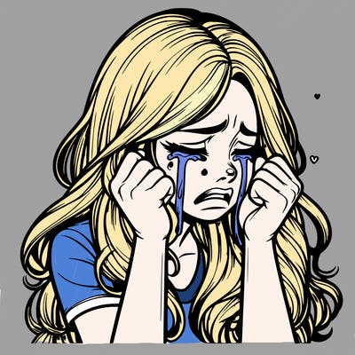 realistic girl crying