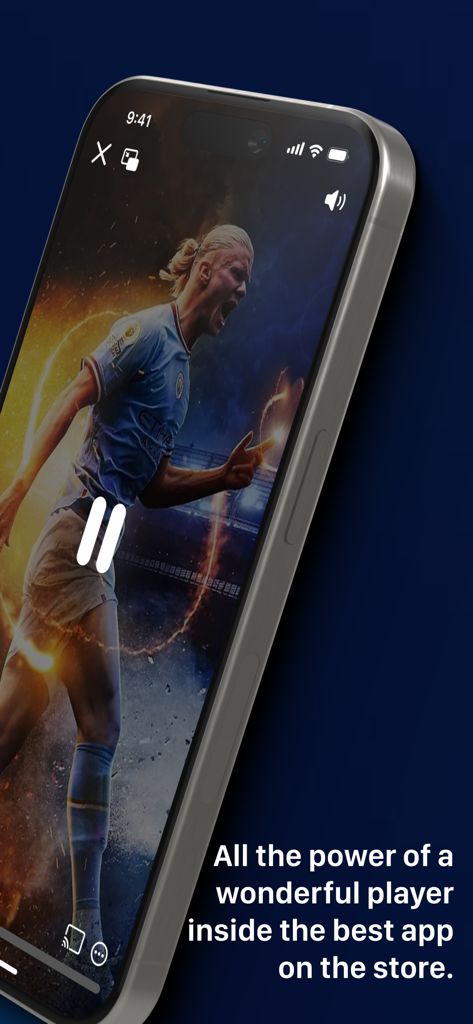 iPhone mostrando un partido de fútbol en vivo en la aplicación IPTV de IP Television