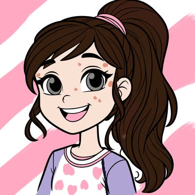 happy teenager girl with ponytail