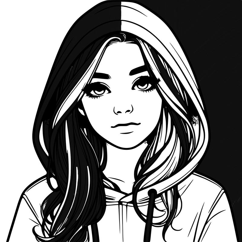 realistic girl with a hoodie
