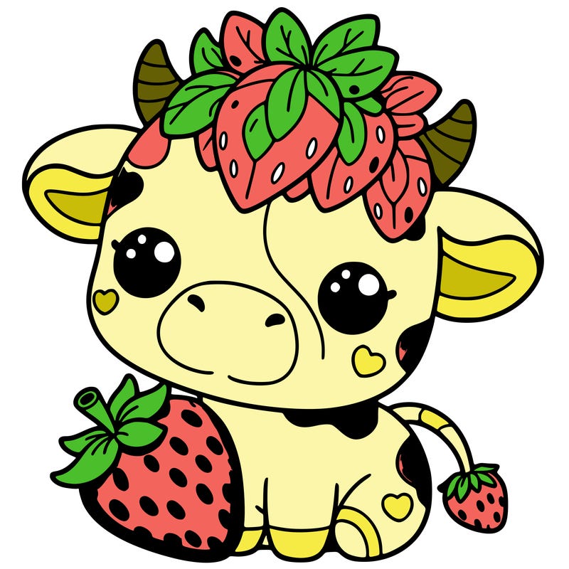 cute strawberry cow