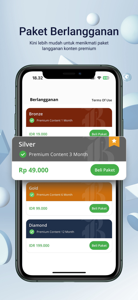 Subscription tiers for Bisnis.com premium financial news content.