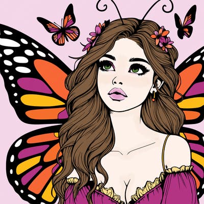butterfly fairy realistic girl