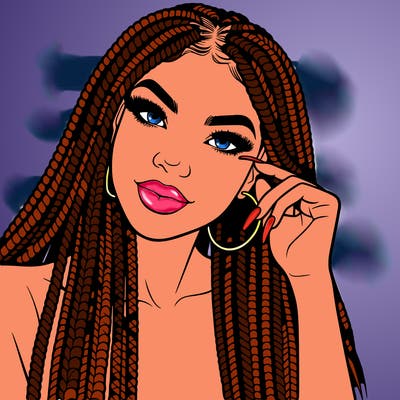 beautiful woman with box braids