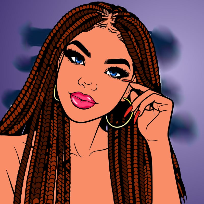 beautiful woman with box braids