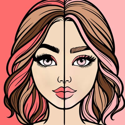 realistic girl split half