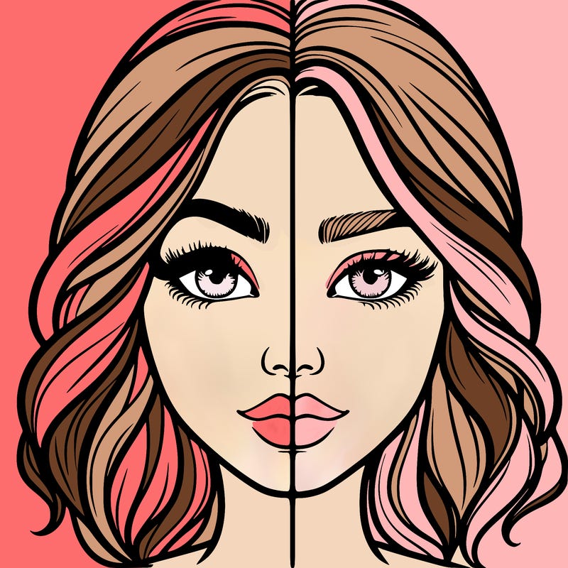 realistic girl split half