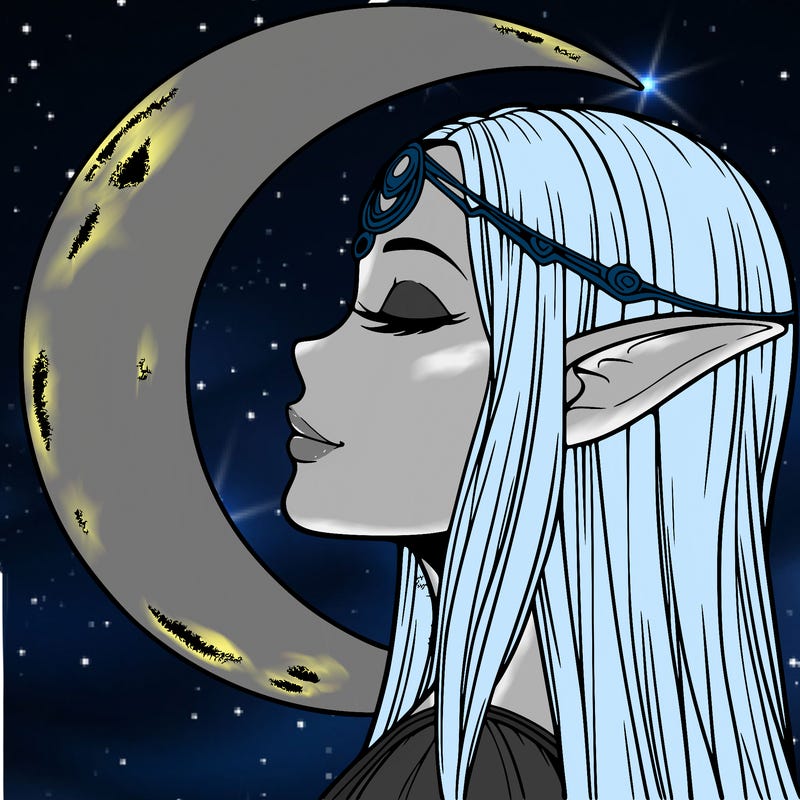 a realistic moon elf