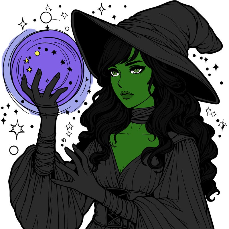 realistic women sorcerer using magic
