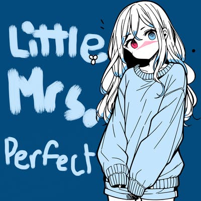 manga teen girl  in a sweater and baggy pants
