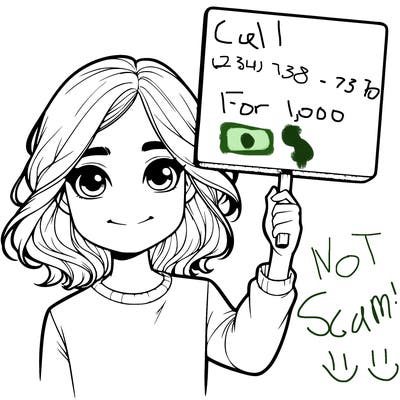 realistic girl holding up a sign