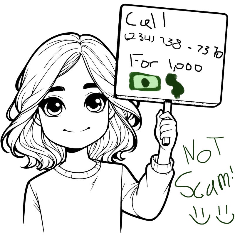 realistic girl holding up a sign