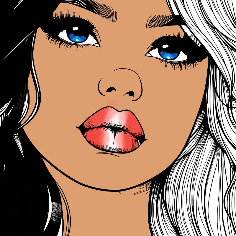 really realistic girl with lips