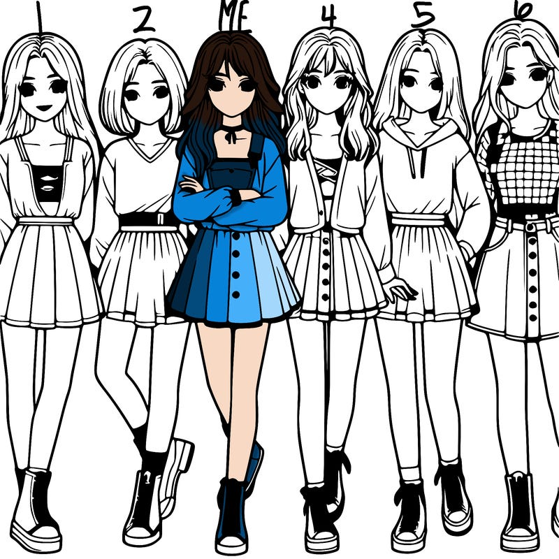 a group of girls realistic