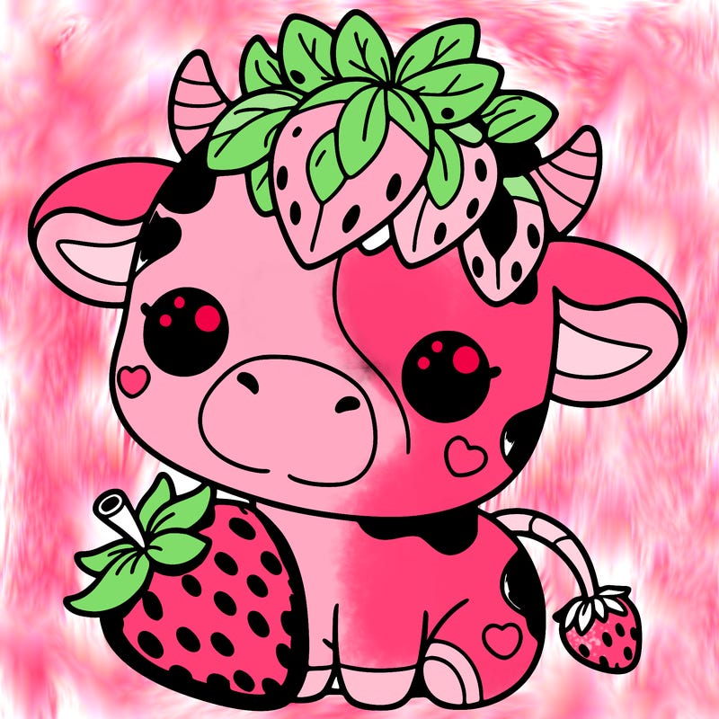 cute strawberry cow