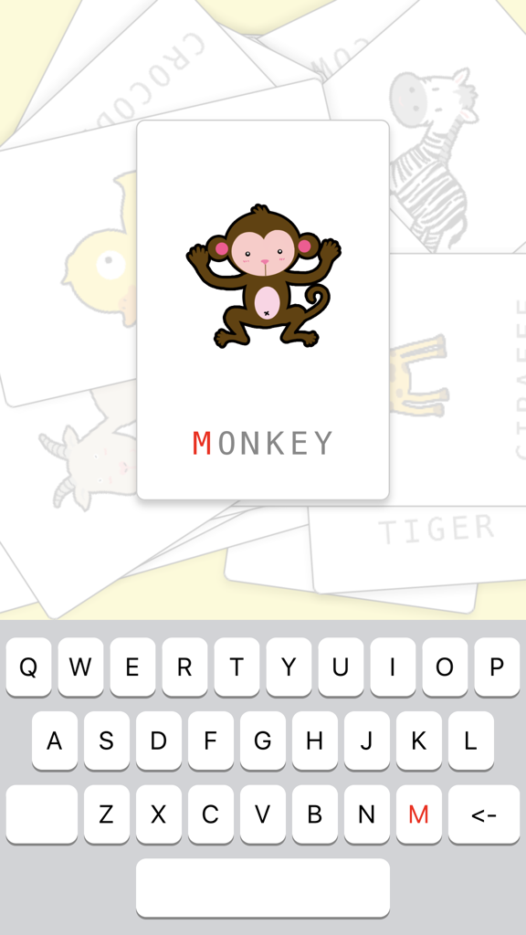 Baby Keyboard - Apprentissage de l'orthographe "singe" avec une carte mémoire et un indice de clavier adapté aux enfants