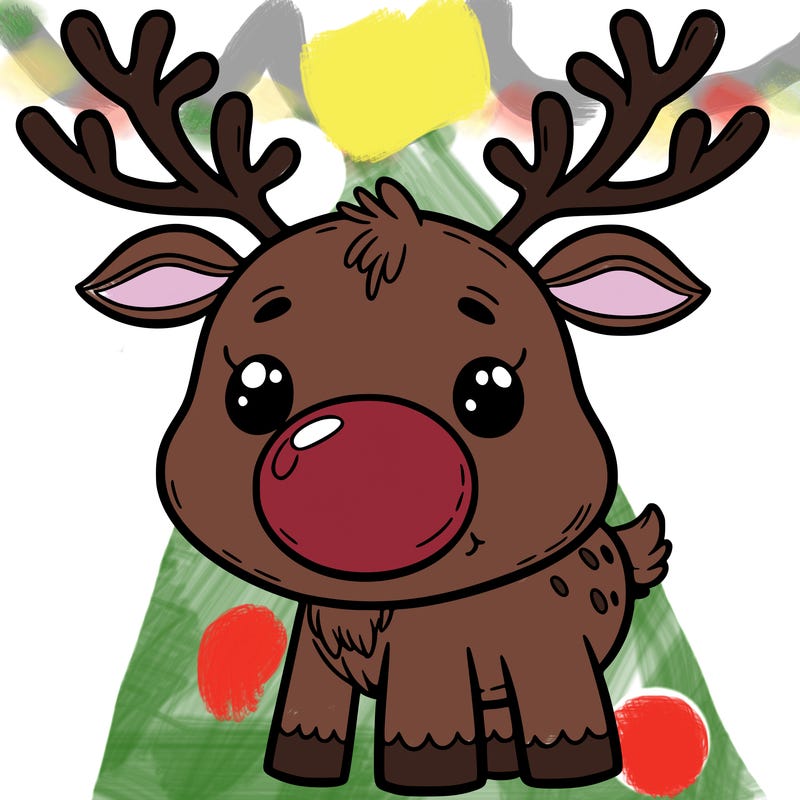 reindeer with big round nose