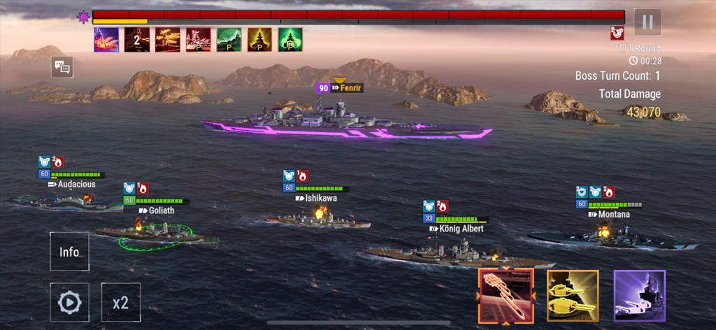 Armada: Warships Legends - Strategic turn-based naval battle in Armada Warships Legends featuring a fleet of historical and sci-fi ships