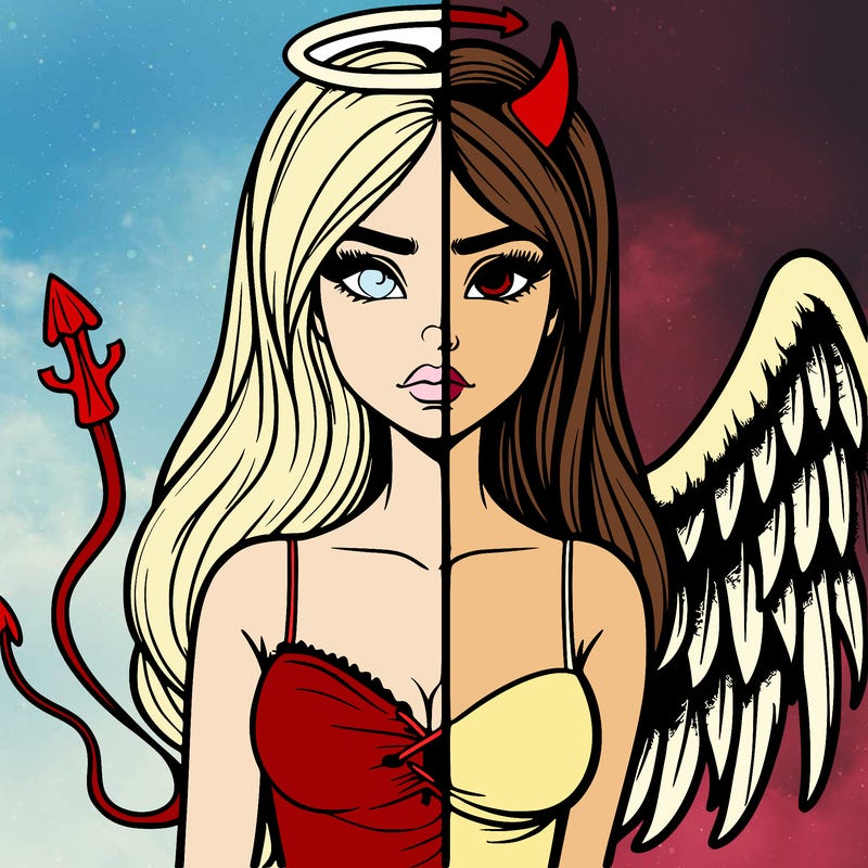 devil vs angel realistic girl