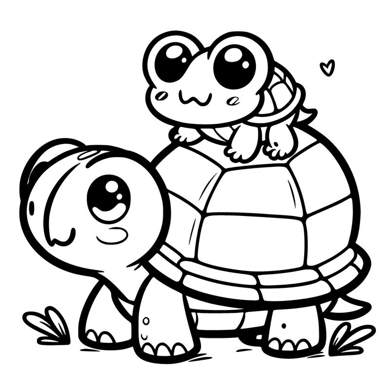 small turtle with a little frog on its back