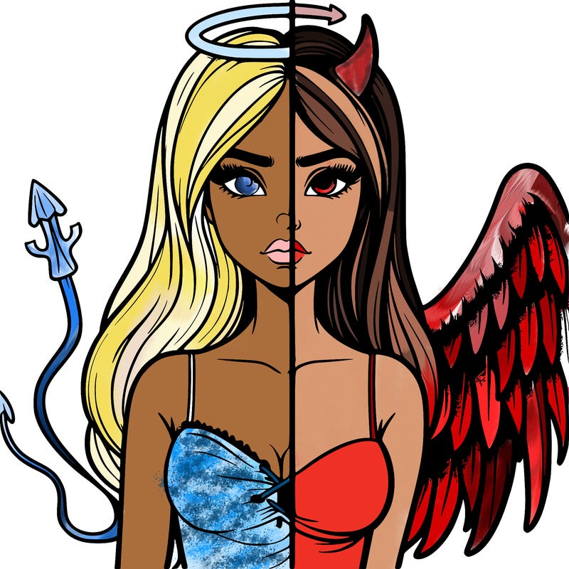 devil vs angel realistic girl