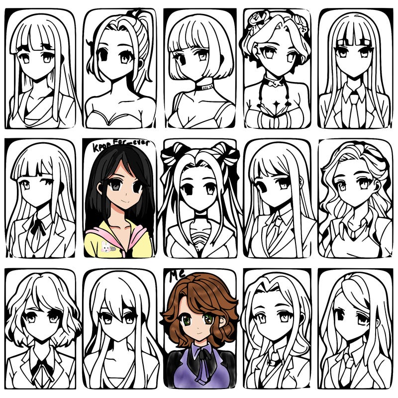 girls that look diffrent anime