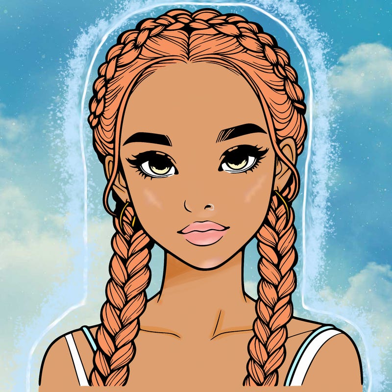 realistic girl with braids