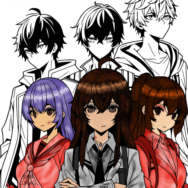 a group of anime characters