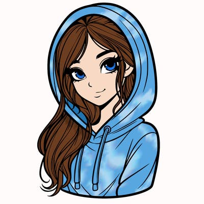 beautiful girl in a hoddie