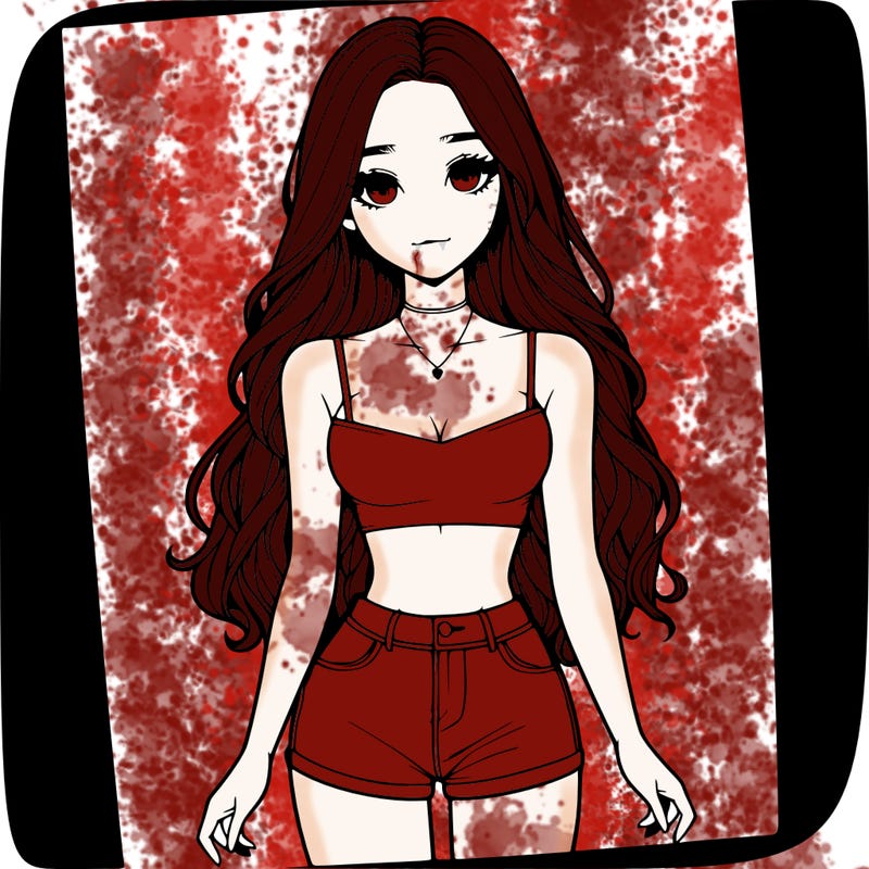 a realistic girl with long hair and in a crop top and shprts