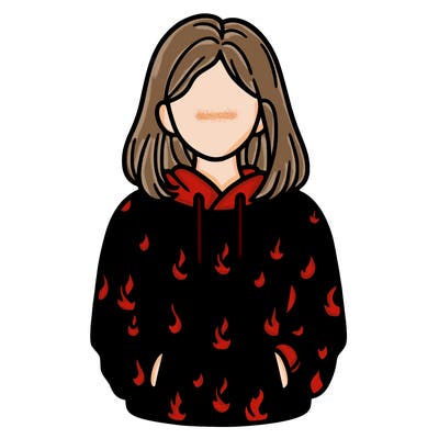 woman with fire hoodie