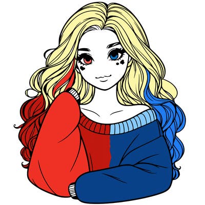 a beautiful girl in a big sweatshirt