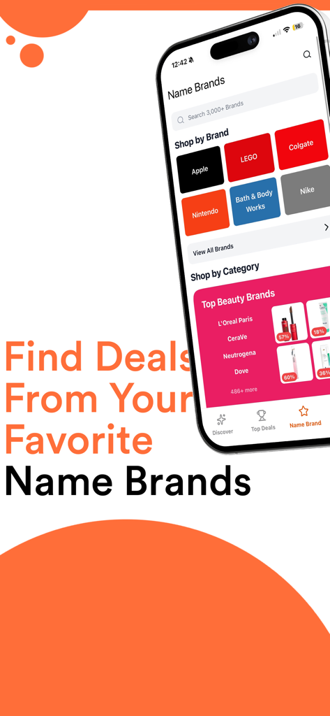 DealSeek: Coupons & Discounts - DealSeek mobile app screenshot showing deals and discounts from popular name brands