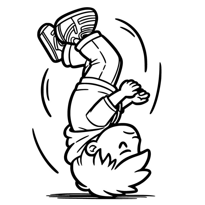 a boy doing a backflip